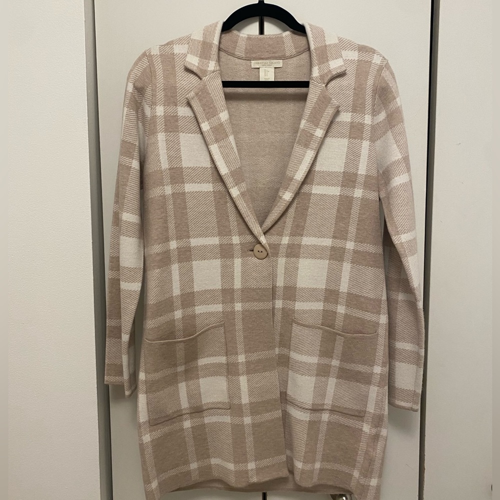 Christian Siriano Plaid Cardigan
